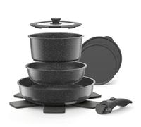 YASHE Batería de cocina 9 piezas, inducción, atóxica, sin PTFE ni PFAS