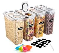 YASHE Botes Cocina Almacenaje Juego de 4 Piezas (3.7L), Recipientes Herméticos para Alimentos con Tapa Sin BPA, Recipientes de Almacenamiento Cocina para Almacenar Cereales, Pasta, Granos
