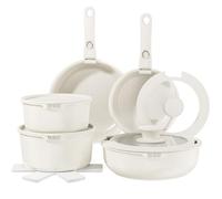 YASHE Set de 3 Sartenes Antiadherentes de 20/24/28 cm con Revestimiento de Granito - Compatibles con Inducción, Ligeras, Duraderas y Saludables para Cocina Diaria