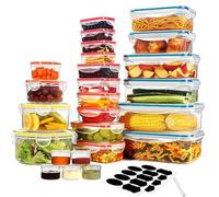 YASHE Recipientes de Plástico Alimentos Herméticos, Juego de 50 Piezas, Botes Cocina Almacenaje con Tapa, Sin BPA, 100% a Prueba de Fugas, Reutilizables y Lavables en el Lavavajillas