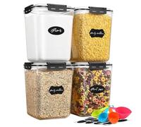 YASHE Recipientes Grandes para Alimentos con Tapa (5.3L, 4 Piezas), Recipientes de Plástico Herméticos Sin BPA, Botes Cocina Almacenaje Harina, Azúcar, Arroz para Organizar la Cocina y la Despensa