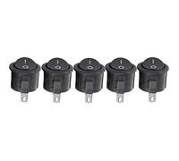 yasoe 5 x Interruptor Basculante Redondo On/Off SPST CA 6A/125V 3A/250V - Negro