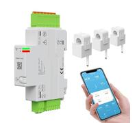 Yasorn Medidor de Energía WiFi Trifásico, Contador Eléctrico Inteligente con 3 Transformadores de Corriente de 80 A, Consumo, Tensión y Potencia, Smart Life/Tuya, Carril DIN, 220-240 V