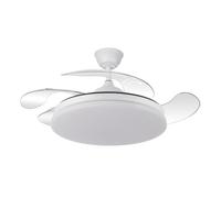 YATEK Ventilador de Techo con Luz LED KALA Blanco, Aspas Retráctiles, Motor DC Silencioso, 6 Velocidades, Mando a Distancia, Función Verano Invierno para Dormitorio y Salón