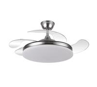 YATEK Ventilador de Techo con Luz LED KALA color Níquel, Aspas Retráctiles 107 cm, Motor DC Silencioso, 6 Velocidades, Mando a Distancia, Función Verano Invierno para Dormitorio y Salón