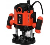 YATO Fresadora profesional con 2100 W, diámetro de 8 y 12 mm, regulación de velocidad, tope paralelo, ajuste de profundidad, adaptador de aspiración y motor de cobre estable