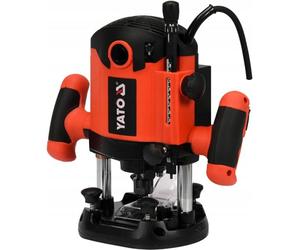 YATO Fresadora profesional con 2100 W, diámetro de 8 y 12 mm, regulación de velocidad, tope paralelo, ajuste de profundidad, adaptador de aspiración y motor de cobre estable