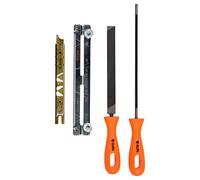 Yato Kit de afilador de cadena de motosierra | Lima de afilado fácil de afilar hoja de motosierra de 4 mm de diámetro | El kit de afilado de cadena de motosierra tiene lima de acero redonda