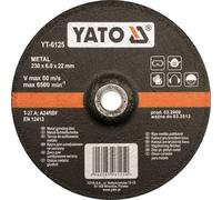 Yato, modelo yt-6124, disco abrasivo de metal 125x6.0x22mm, ideal para
