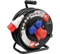 Yato, modelo yt-8120, enrollacables 3 salidas, 25m, ideal para uso en