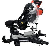 YATO Sierra ingletadora profesional XXL con láser YT-82172 (1800 W, 5.000 min-1, hoja de sierra de 255 mm de diámetro x 30 mm de diámetro, anchura máxima de corte de 305 mm, incluye hoja de sierra de