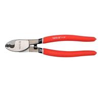 Yato YT-1967 diagonal cutting pliers, made of chromium vanadium steel, with a PVC handle in red, max pipe diameter 7 mm, perfect for electricians and general cutting tasks.