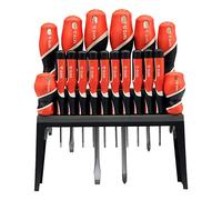 Yato Juego de destornilladores YT-25982 18 piezas S2 electricista con soporte, puntas Phillips/planas