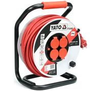 Yato Carrete de cable YT-8108 Base múltiple 50 m 4 salidas AC Interior/Exterior Negro