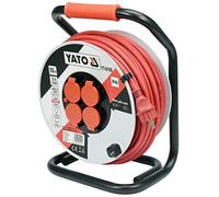 Yato Carrete de cable YT-8108 Base múltiple 50 m 4 salidas AC Interior/Exterior Negro