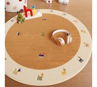 YATOLA Alfombras Suaves para Dormitorio Baño Sofá Silla Cojín Interiore Alfombra de Juegos para Habitación Juvenil Chico Infantile Niño Lavable Suave Antideslizante Flore Animale (Naranja, 80x80cm)