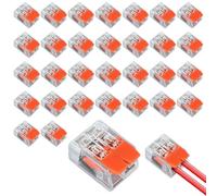 YAYNO 30 Piezas Conexiones Cables Electricos Bornas de Conexion Electrica Clemas Electricas Rapidas Terminales de 2 Pines con Palanca de Control Conectores Electricos Rapidos
