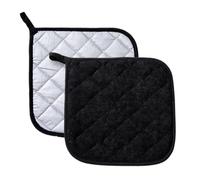 YAZWUR 2 Pcs Agarraderas de Cocina Lavables para Cocinar y Hornear Accesorios de Cocina (20CM) (Negro)