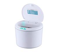 Ycauty Papelera con Sensor de Escritorio (blanca) | Mini Cesto de Basura Automático, Pequeño Cubo de Basura sin Contacto para Escritorio de Dormitorio, Oficina en Casa