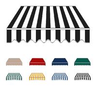 YCBTPS Lona De Repuesto para Toldo Exterior 3.0x2m, Tela De Repuesto para Toldo, Lona Recambio Jardín Patio Terraza Balcón(Black-White,3.0x2m(10x6.5ft))