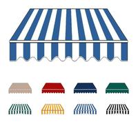 YCBTPS Lona De Repuesto para Toldo Exterior 3.0x2m, Tela De Repuesto para Toldo, Lona Recambio Jardín Patio Terraza Balcón(Blue-White,3.0x1.5m(10x5ft))