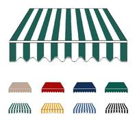 YCBTPS Lona De Repuesto para Toldo Exterior 3.0x2m, Tela De Repuesto para Toldo, Lona Recambio Jardín Patio Terraza Balcón(Green-White,4x2.5m(13x8ft))