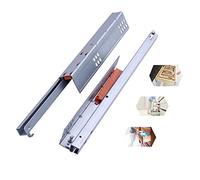 YCMY Correderas para Cajone De Inferior Montaje Rebote Prensa Push Rieles para Cajones para Cocina, Muebles, Extracción Parcial Diapositivas, 2-doblados, 400mm, 2 Unids/Set