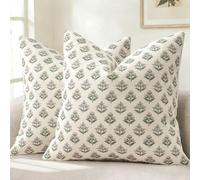 YCOLL Funda de Cojín Diseño Moderno Botánico Vintage 50x50 Set de 2 Fundas de Cojín Flores Cojín de Sofá Cojines Decorativos para Sofá Sillón Silla Cama Decoración del Hogar y Salón Rosa Palo