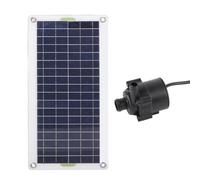 Yctze Kit de Bomba de Agua Solar 30W para Jardineros con Elementos Acuáticos Pequeños,Ofrece Caudal 800L & H con Elevación 5M,Energí Solar sin Red,Panel Polisilicio 17,1x7,9IN
