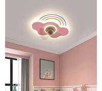 ycwdcz Rosa Ventilador De Techo con Luz Y Mando A Distancia Silencioso Motor DC 6 Velocidades Plafon Led Ventilador Regulable Salon Cuarto De Niños Lampara Ventilador Techo
