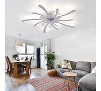 ycwdcz Ventilador De Techo con Luz Y Mando A Distancia Dimmable Silencioso Lampara Ventilador Techo con Timer Reversible DC Motor Plafon Led Ventilador para Dormitorio Salon-White