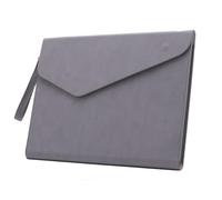YDHSIKK Carpeta Tipo Bolsa, Carpeta de Documentos de Cuero sintético con Cierre Tipo sobre, 32 x 25 cm, Multicolor, Paquete de 2(Grey)
