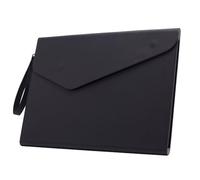 YDHSIKK Carpeta Tipo Bolsa, Carpeta de Documentos de Cuero sintético con Cierre Tipo sobre, 32 x 25 cm, Multicolor, Paquete de 2(Black)
