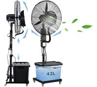 YDkjwjw Ventilador de agua oscilante 90 grados, ventilador industrial de alta velocidad con tanque de 42L para invernaderos, talleres y áreas abiertas