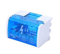 YDuupxe Caja de Distribución de 2 Niveles 207 Terminales 125A 500V 12 Salidas, Bloque de Bornes para Riel DIN con Cubierta Transparente contra Polvo para Cableado Eléctrico de Armario