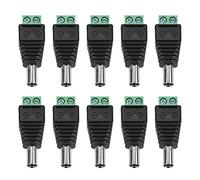 YDuupxe Enchufe de Alimentación CC, 10 Piezas para Cámara CCTV 5,5,2,1 Mm | Conector, sin Soldadura, Baja Frecuencia, Negro, para Cámara CCTV