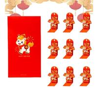 Year of The Horse - Sobres rojos, 10 piezas plegables 3D, tamaño mediano para regalo, papel con diseño vibrante, sobres de dinero de Año Nuevo 2026 para reuniones de negocios y familiares