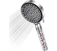 YEAUPE - Alcachofa de ducha de alta presión con filtro, ahorro de agua de mano, 6 modos de pulverización ajustables, cabezales de ducha de lluvia con boquillas de silicona antical para agua dura