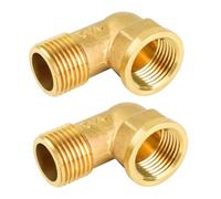 YEAUPE PRO 2 Piezas Codo de 90 Grados de Latón, Ángulo de Tubería de G1/2"× G1/2" IG/AG(IG Ø19,5mm x AG Ø20,3mm),Conector Para Tubos,Ángulo de Latón Para Conexión de Tubería