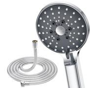 YEAUPE PRO Alcachofa de ducha de mano con 6 tipos de chorro, con manguera de 1,6 m, con función antical, cromado