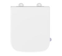 YEAUPE PRO - Asiento de inodoro cuadrado de cierre suave, color blanco, liberación rápida, urea-formaldehído, ajuste universal, fácil de limpiar, bisagras ajustables para la mayoría de asientos de