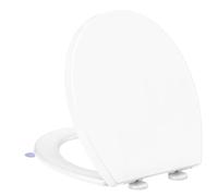 YEAUPE PRO Asiento de inodoro de cierre suave, asiento de toulet blanco en forma de O con bisagras ajustables de cierre lento y liberación rápida, fácil de limpiar y de fácil instalación, cubierta