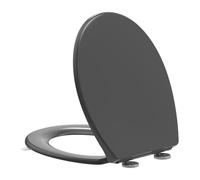 YEAUPE PRO Asiento de inodoro de cierre suave, asientos de toulet gris en forma de O con elevador de tapa, liberación rápida para una fácil limpieza, resistente, asiento de inodoro con bisagras