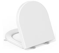 YEAUPE PRO - Asiento de inodoro de cierre suave en forma de D, asientos de inodoro de Duroplast gris con bisagra ajustable de liberación rápida para una fácil limpieza, asiento antideslizante para