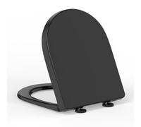 YEAUPE PRO - Asiento de inodoro de cierre suave en forma de D, asientos de toulet negro con elevador de tapa, liberación rápida para una fácil limpieza, toleta de polipropileno para cuenco de baño con