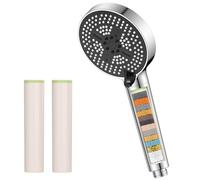 YEAUPE PRO Cabezal de Ducha de Alta Presión con Filtro Antical de 25 Etapas, Ducha de Mano con 6 Modos de Chorro, Mejora la Calidad del Agua, Ahorro de Agua, Acabado Cromado