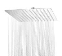 YEAUPE PRO Ducha de lluvia de 10 pulgadas - Alcachofa de ducha cuadrada de acero inoxidable 304 de alta presión con boquillas autolimpiables, montaje en techo, cromo (25 x 25 cm)