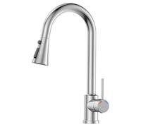 YEAUPE PRO Grifo Cocina Extraible - Grifos Cocina Fregadero con Caño giratorio de 360°,3 Modos Monomando Acero Inoxidable Torneira Cozinha,Cabezal Rociador de ABS, para Fregadero Cocina 1 Agujero
