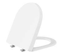 YEAUPE PRO Tapa WC Forma de D [LARGO], Tapa Inodoro Urea-formaldehído, Tapa Inodoro Urea-formaldehído Asiento de Inodoro de Cierre Suave con Liberación Rápida para, 46,4 * 35,9 * 5CM, Blanco