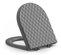 YEAUPE PRO Tapa WC Universal Asiento Inodoro Forma D Rombos Gris